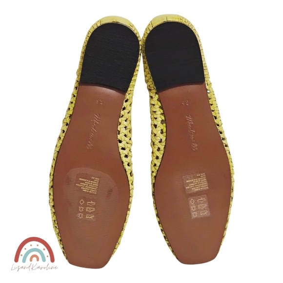 New! Madewell The Mylie Ballet Flat in Handwoven Leather Iced Lemon - Picture 11 of 12